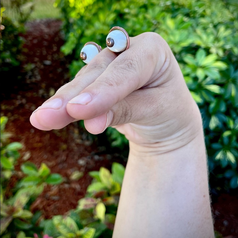 Copper eye puppet adjustable handmade rings - Picture 3 of 11